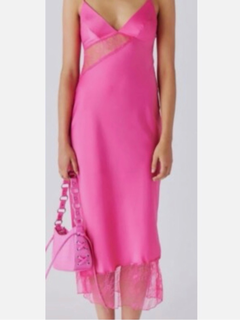 Urban Outfitters Lace-Trim Slip Midi Dress